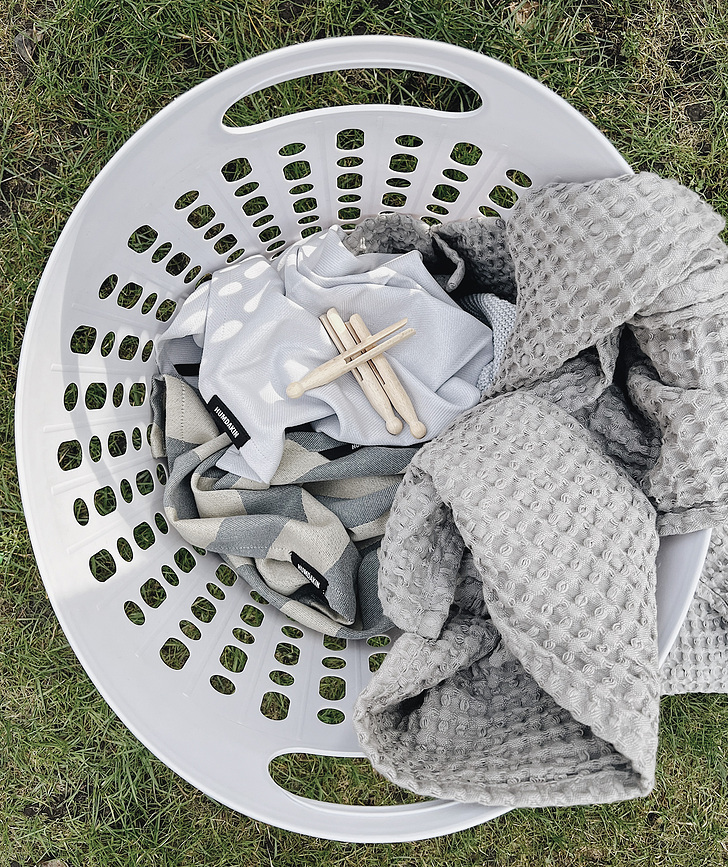 Humdakin Torchons de Cuisine à rayures, 45 x 70 cm, bleus, Lot de 2