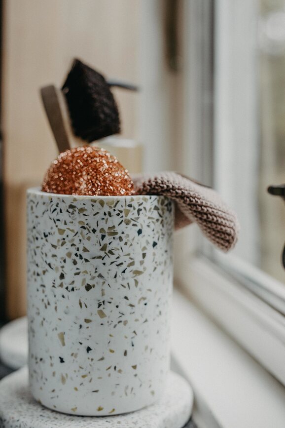 Jarrón de Terrazzo Humdakin, 14 cm, verde