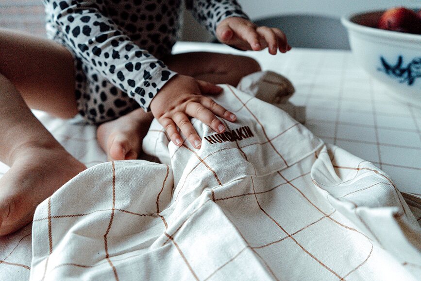 Mantel Humdakin Check, 140 x 240 cm, marrón claro