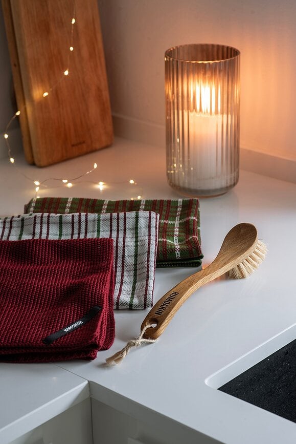 Paños de Cocina Humdakin 73 Christmas, a cuadros, beige, 45 x 70 cm, 2 unidades