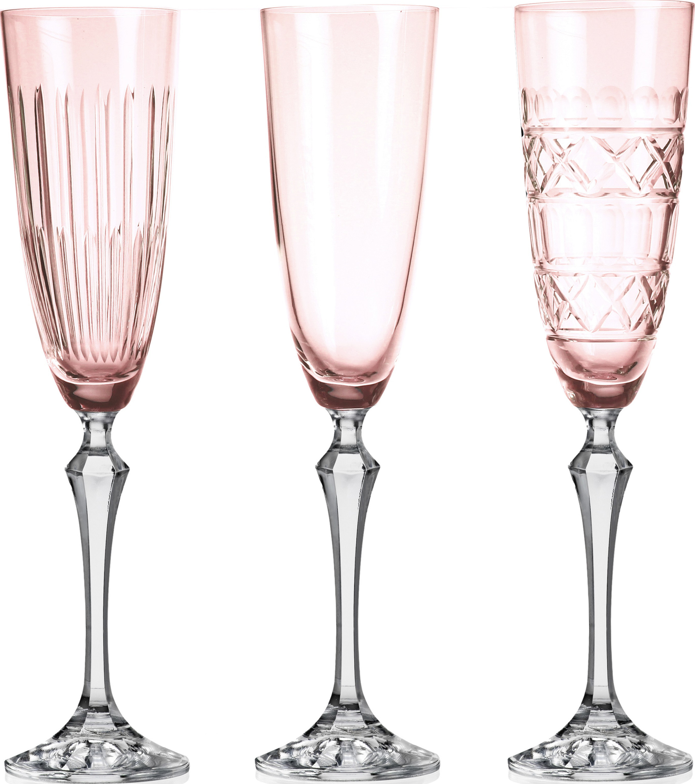 Veranda Champagner-Gläser 200 ml rosa 3 St.