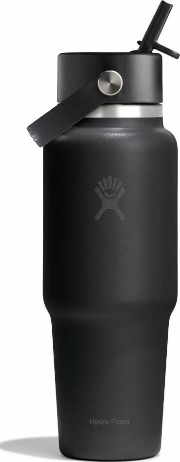 Travel Thermoflasche mit Strohhalm 946 ml, Schwarz
