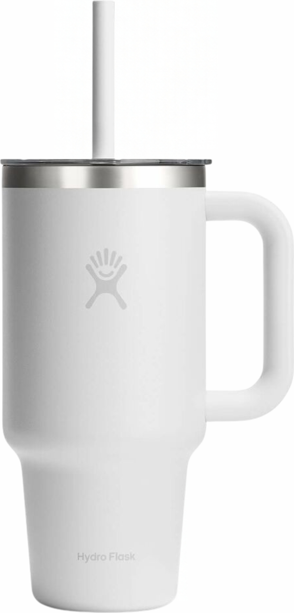 Travel Tumbler Thermobecher mit Griff und Strohhalm 946 ml, White