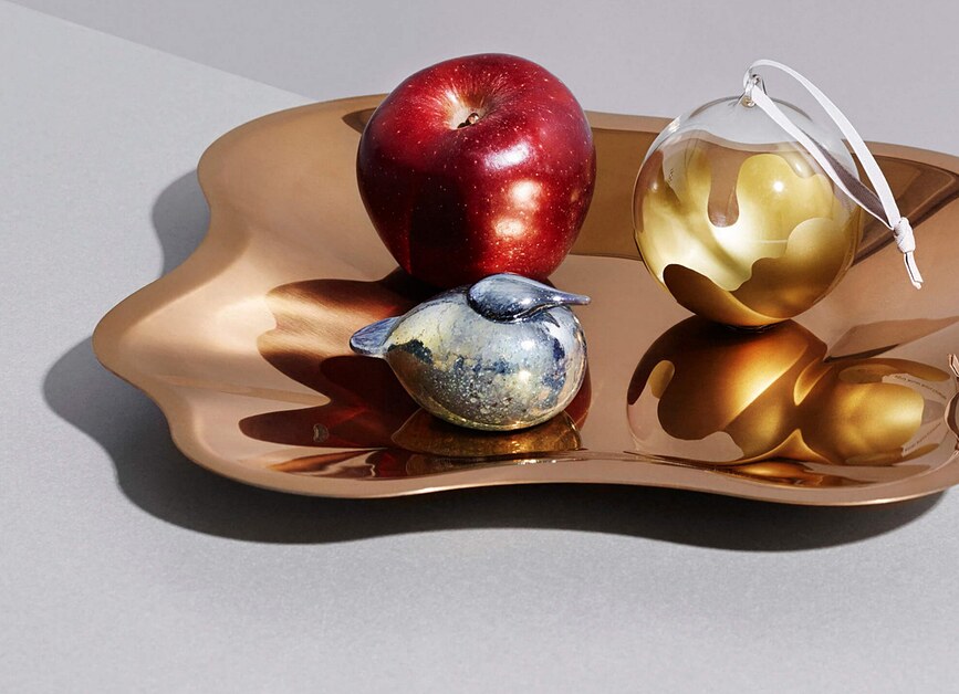 Aalto Coupe en acier, 35,8 cm, or rose