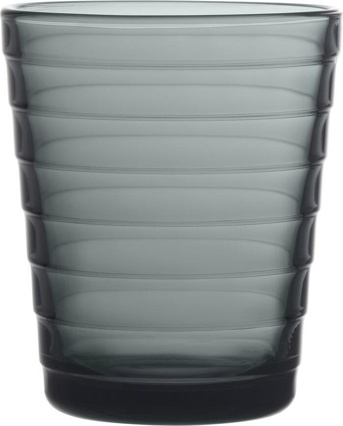 Aino Aalto Verres 220 ml, gris foncé, Lot de 2
