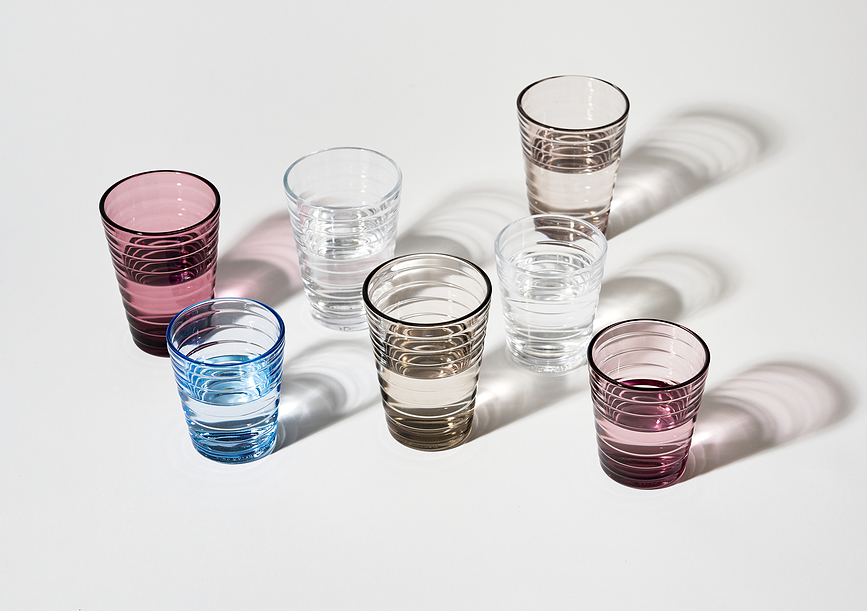 Aino Aalto Verres 330 ml, bleus, Lot de 2