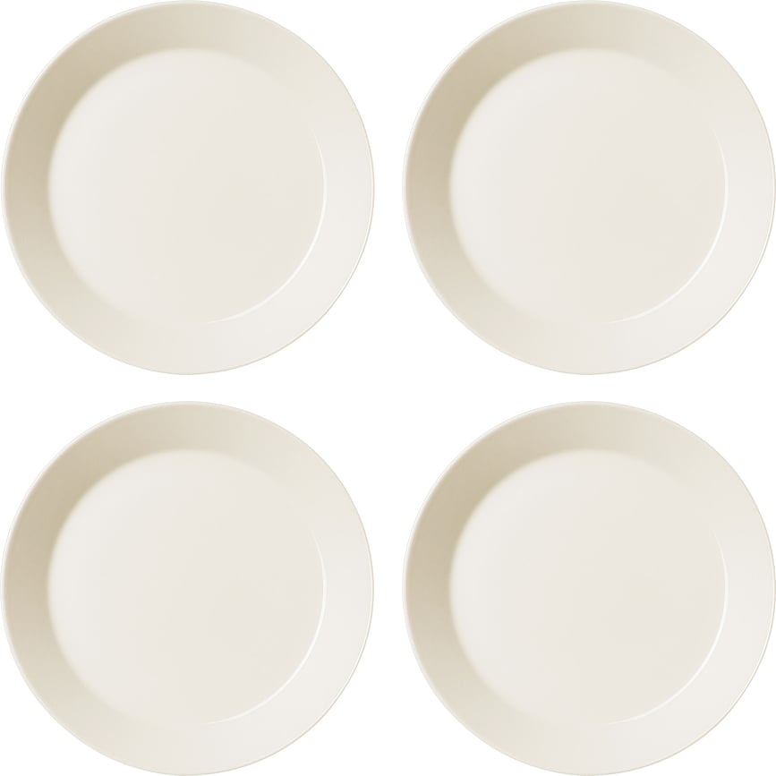 Assiettes à déjeuner Teema 21 cm, blanches, lot de 4