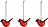 Birds Weihnachtsschmuck mini rot 3 St.
