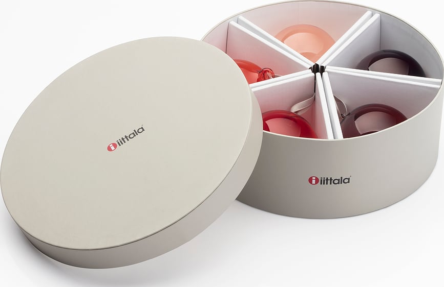 Bolas de Navidad Iittala 8 cm, rojas, 5 unidades