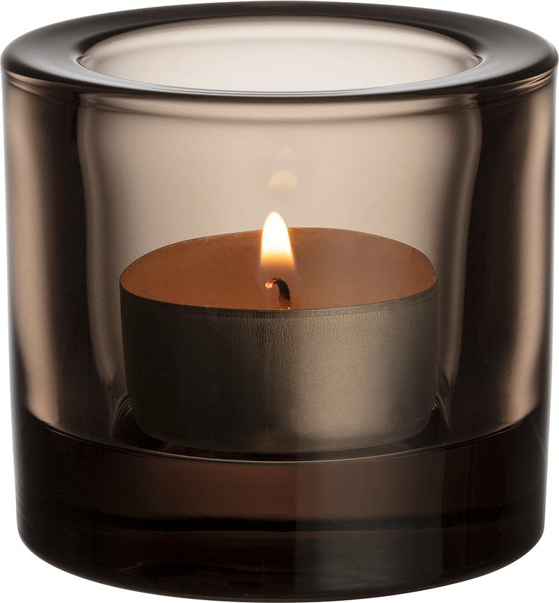 Bougeoir pour bougies chauffe-plat Kivi 6 cm, marron