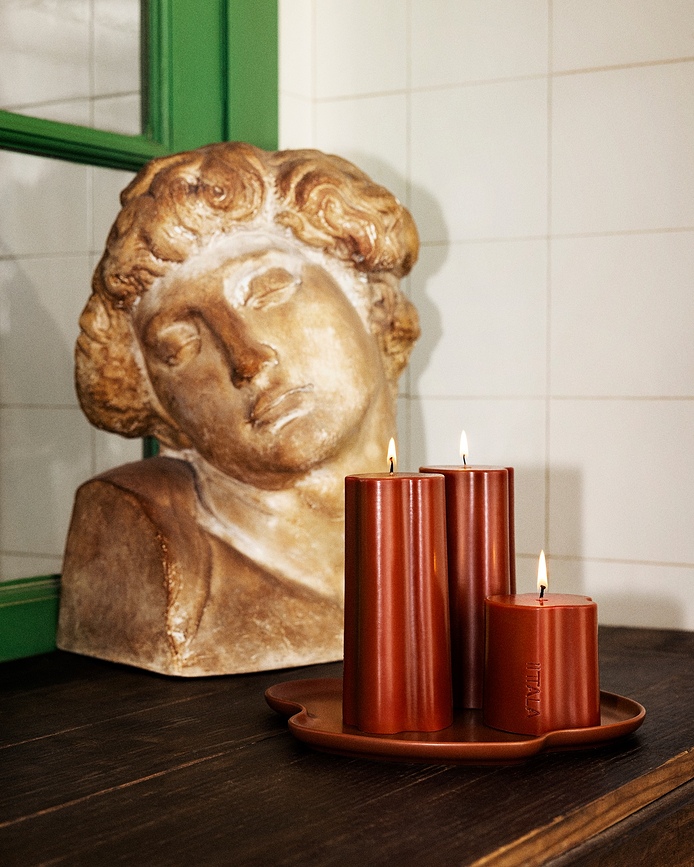 Bougie Aalto 16 cm, couleur sable