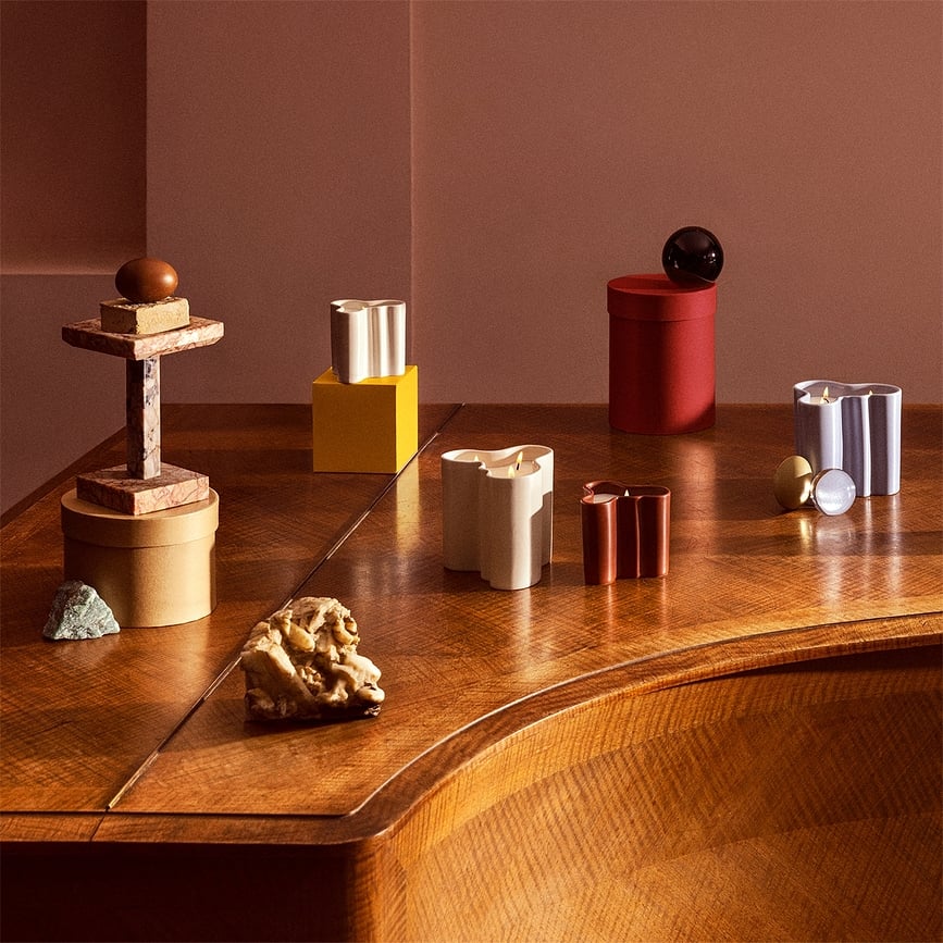 Bougie parfumée Aalto 11 cm, couleur sable