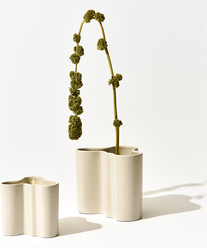 Bougie parfumée Aalto 8 cm, couleur sable