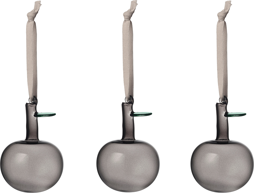 Boules de Noël Iittala Apple grises, lot de 3