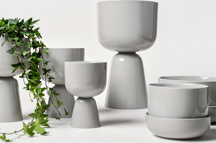 Cache-pot Nappula 26 x 15,5 cm, gris clair