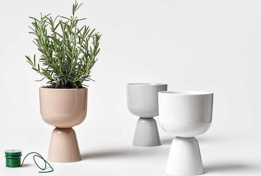 Cache-pot Nappula 26 x 15,5 cm, gris clair