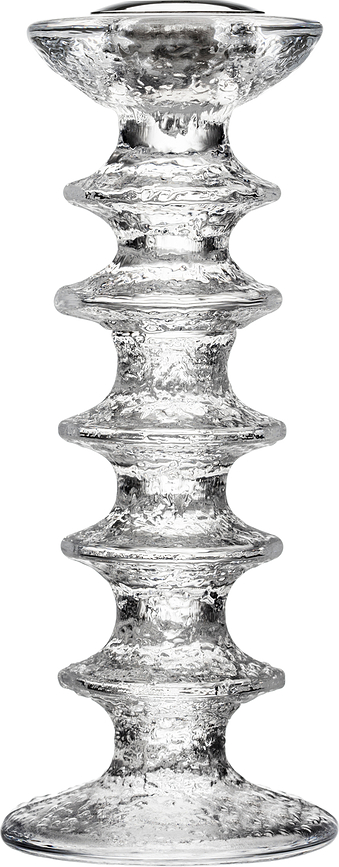 Candelabro para vela clásica Festivo de cristal con inserto metálico