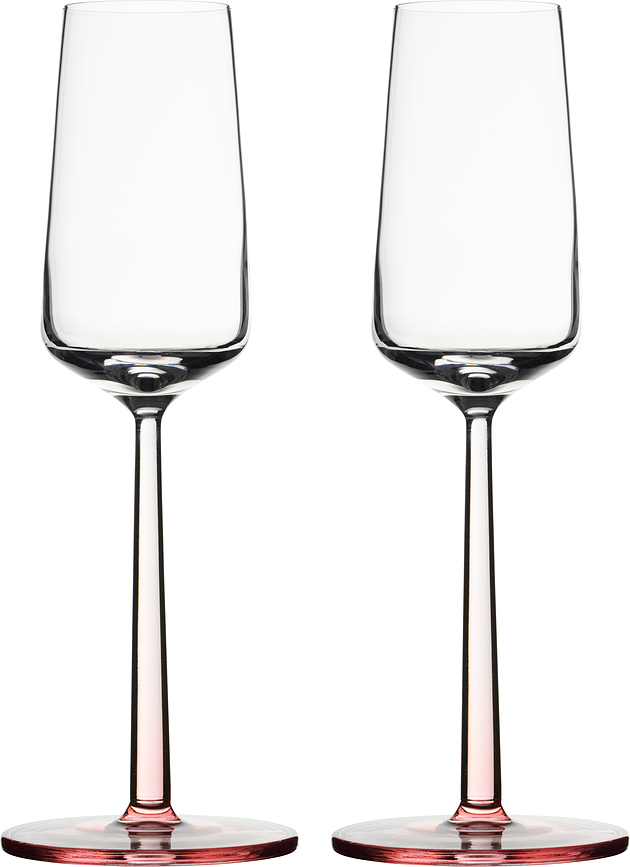 Copas de champán Essence 210 ml, transparente-rosa, 2 unidades