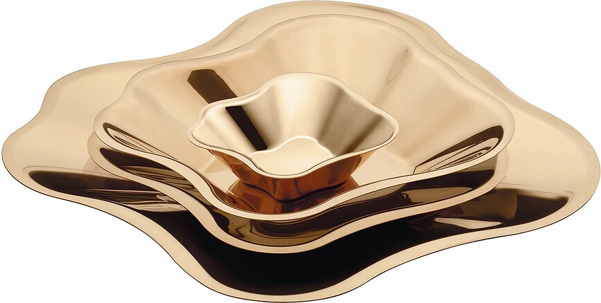 Bol de acero Aalto, 35,8 cm, acabado oro rosa