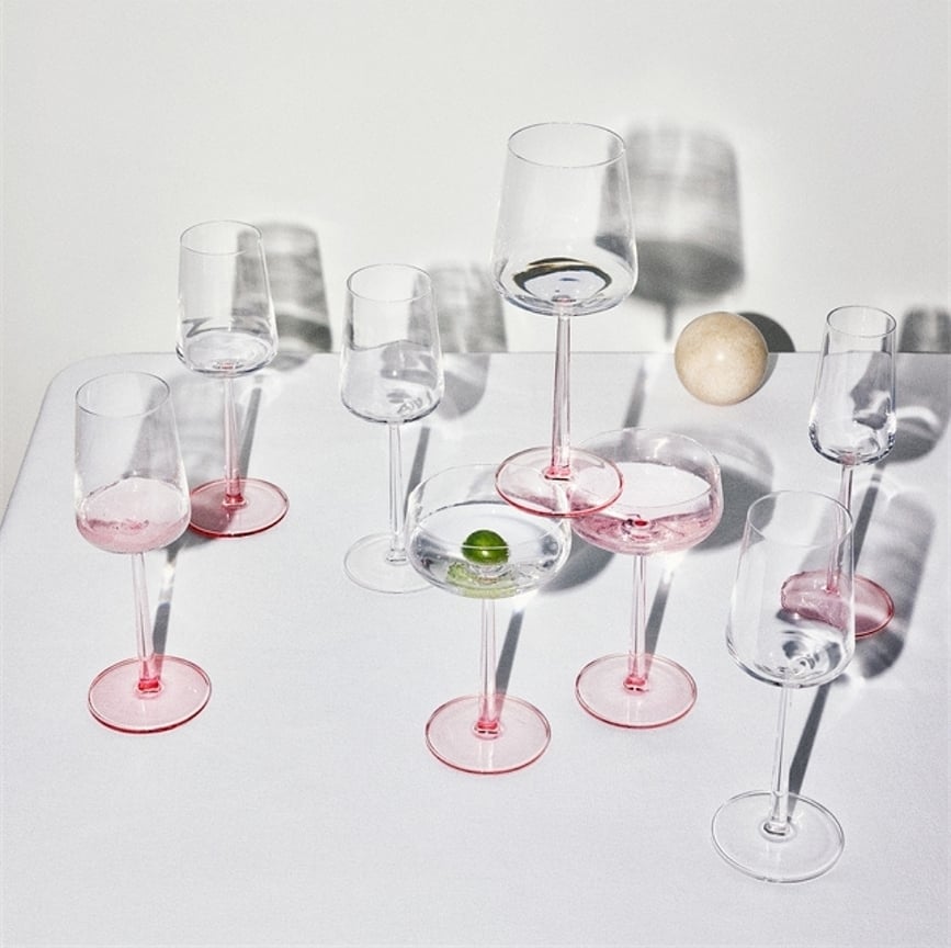 Essence champagneglas 210 ml, transparent rosa, 2 st