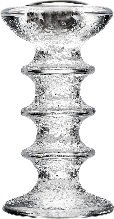 Festivo kandelaar voor klassieke kaars 15 cm, glas met metalen inzet