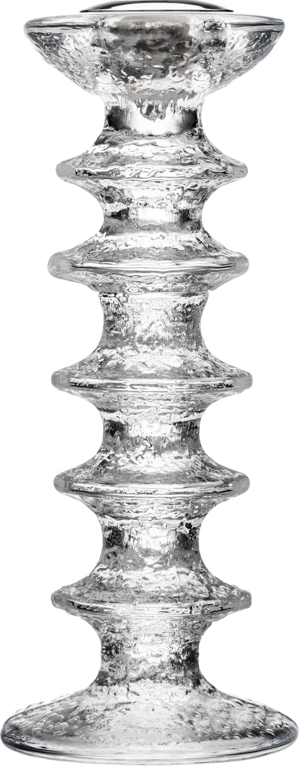 Festivo Kerzenhalter für klassische Kerzen 21,5 cm, Glas mit Metalleinsatz