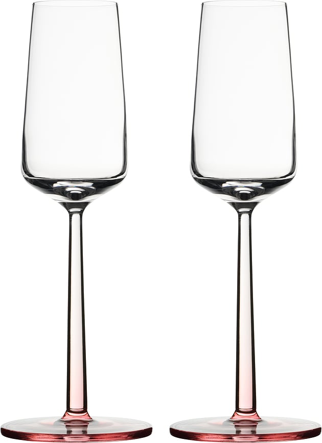 Flûtes à champagne Essence 210 ml, rose transparent, lot de 2