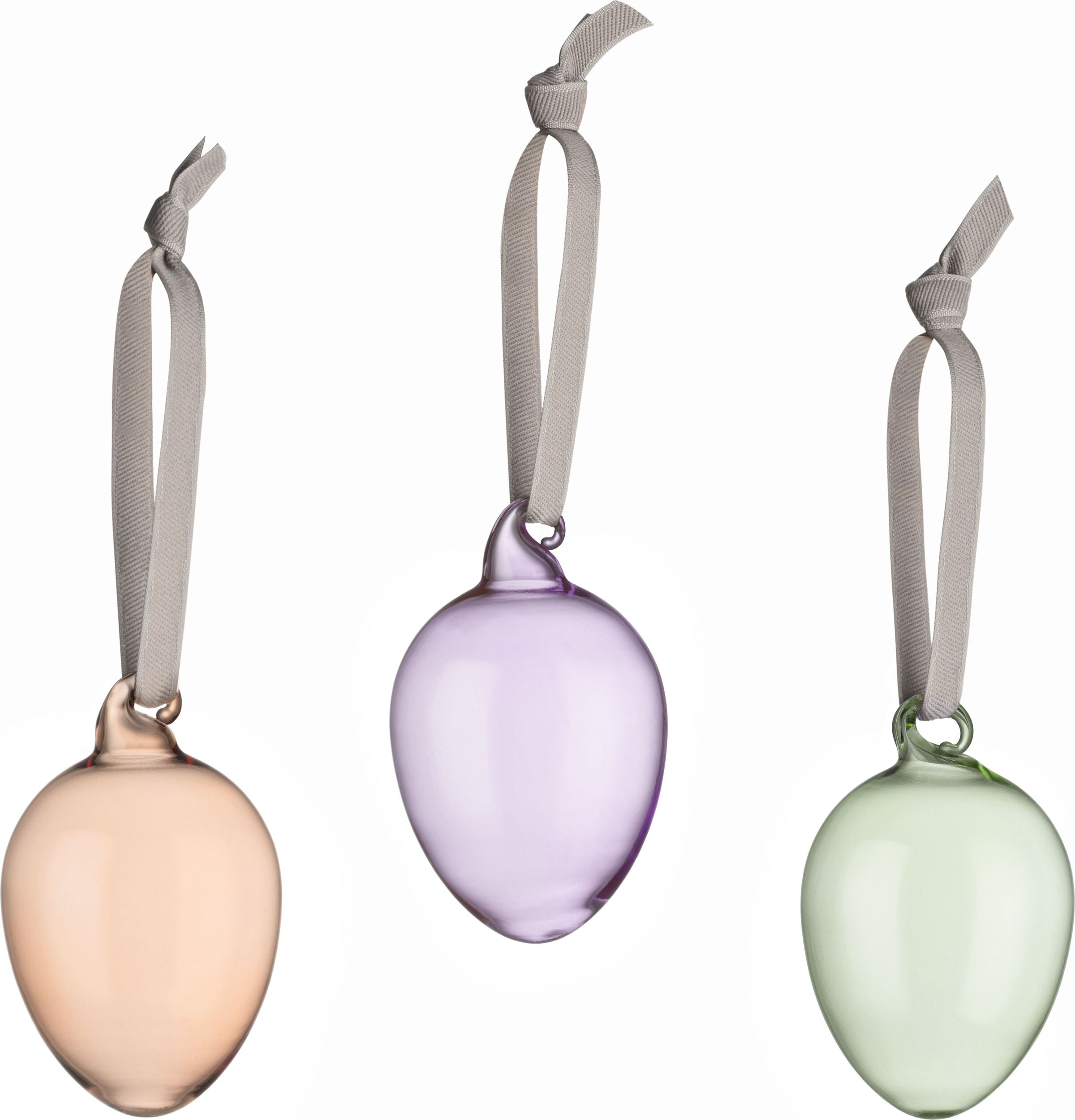 Iittala Egg Weihnachtskugeln rosa, lila und grün 3 St.
