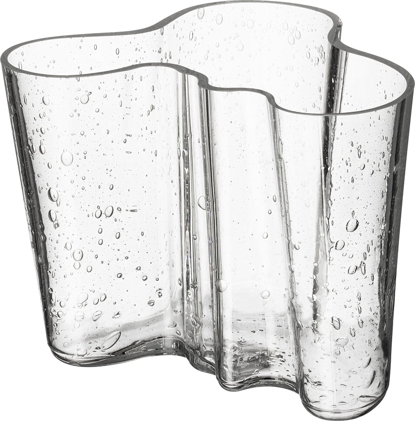 Jarrón Aalto de cristal burbuja, transparente, 16 cm