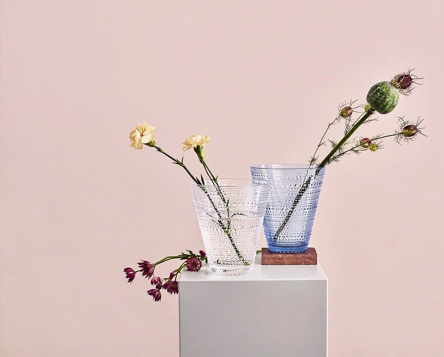 Jarrón Kastehelmi, 15 cm, gris