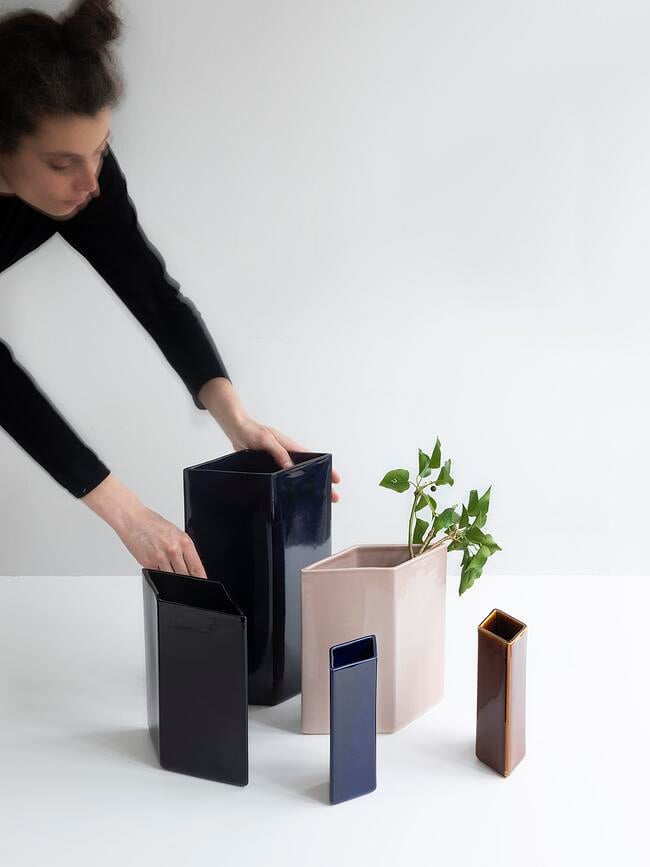 Jarrón Ruutu, 18 cm, marrón