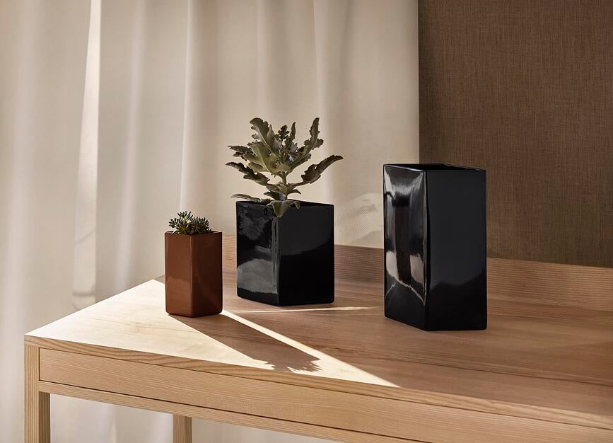 Jarrón Ruutu, 18 cm, marrón