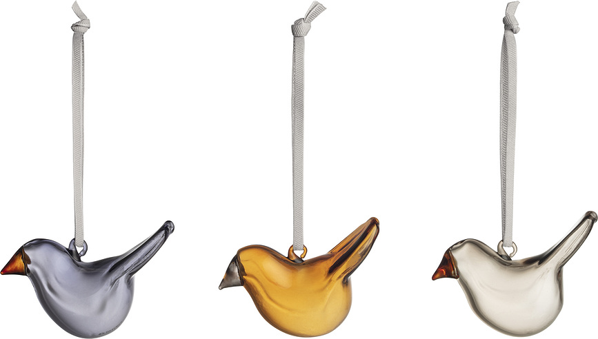 Kerstversiering Birds mini gekleurd 3 st.