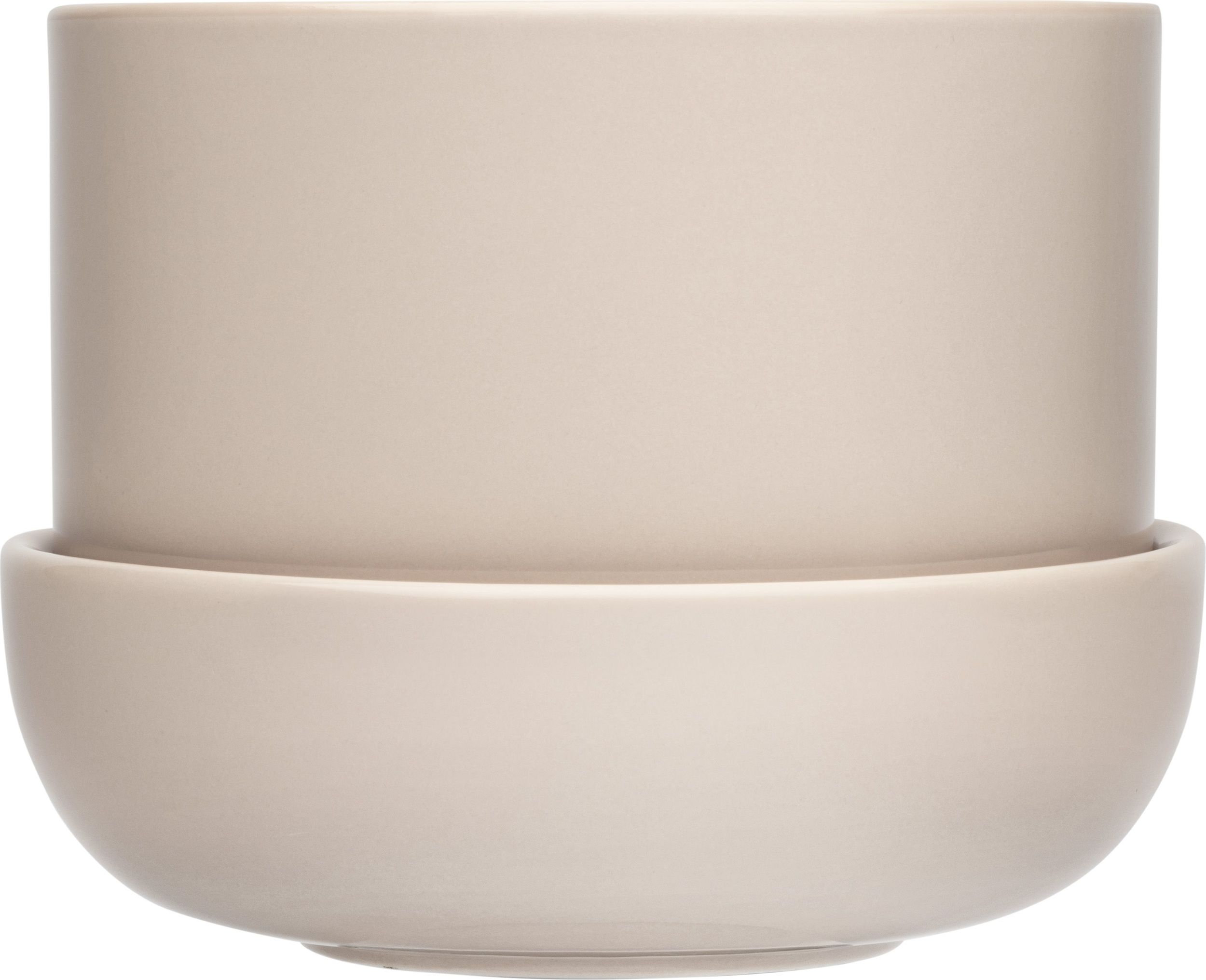 Nappula Blumentopf 13 cm beige mit Untersetzer