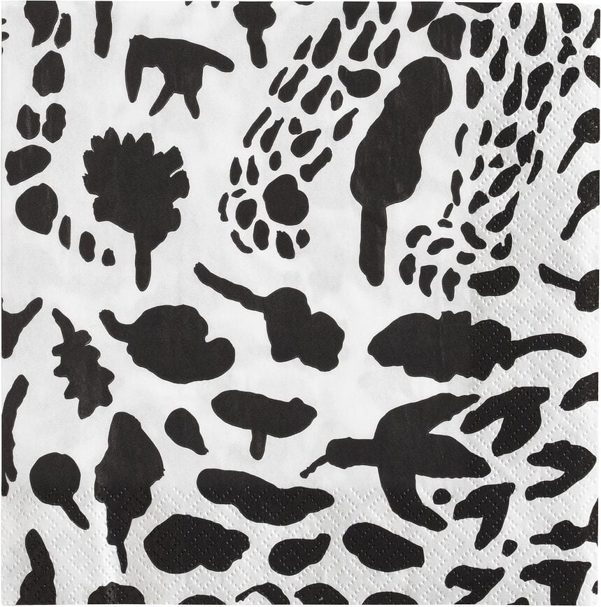 Oiva Toikka Cheetah Papierservietten 33 x 33 cm schwarz-weiß