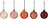 Palline di Natale Iittala 4 cm rosse 5 pz.