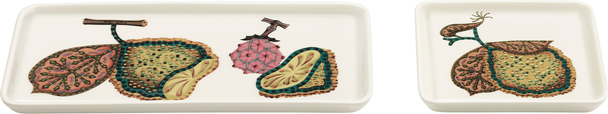 Πιατέλα σερβιρίσματος Taika Sato 12 x 24 cm, λευκό-πράσινο