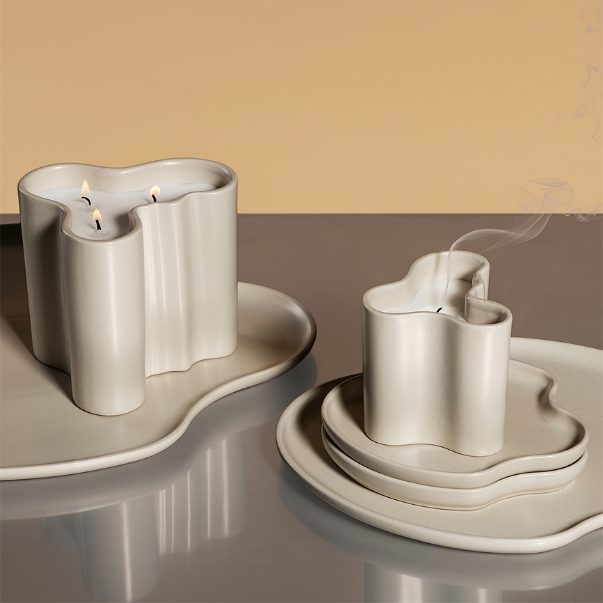 Plateau décoratif Aalto 35 cm, couleur sable