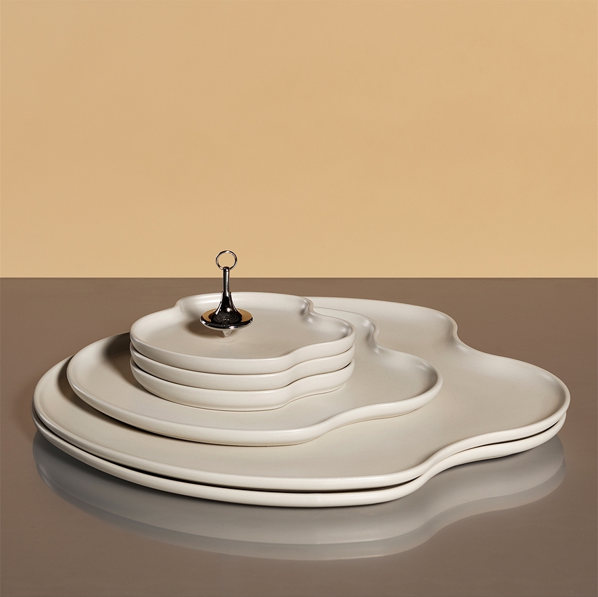 Plateau décoratif Aalto 35 cm, couleur sable