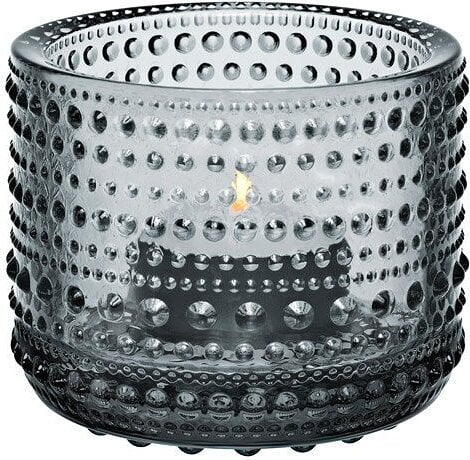 Portavelas de cristal Kastehelmi, gris