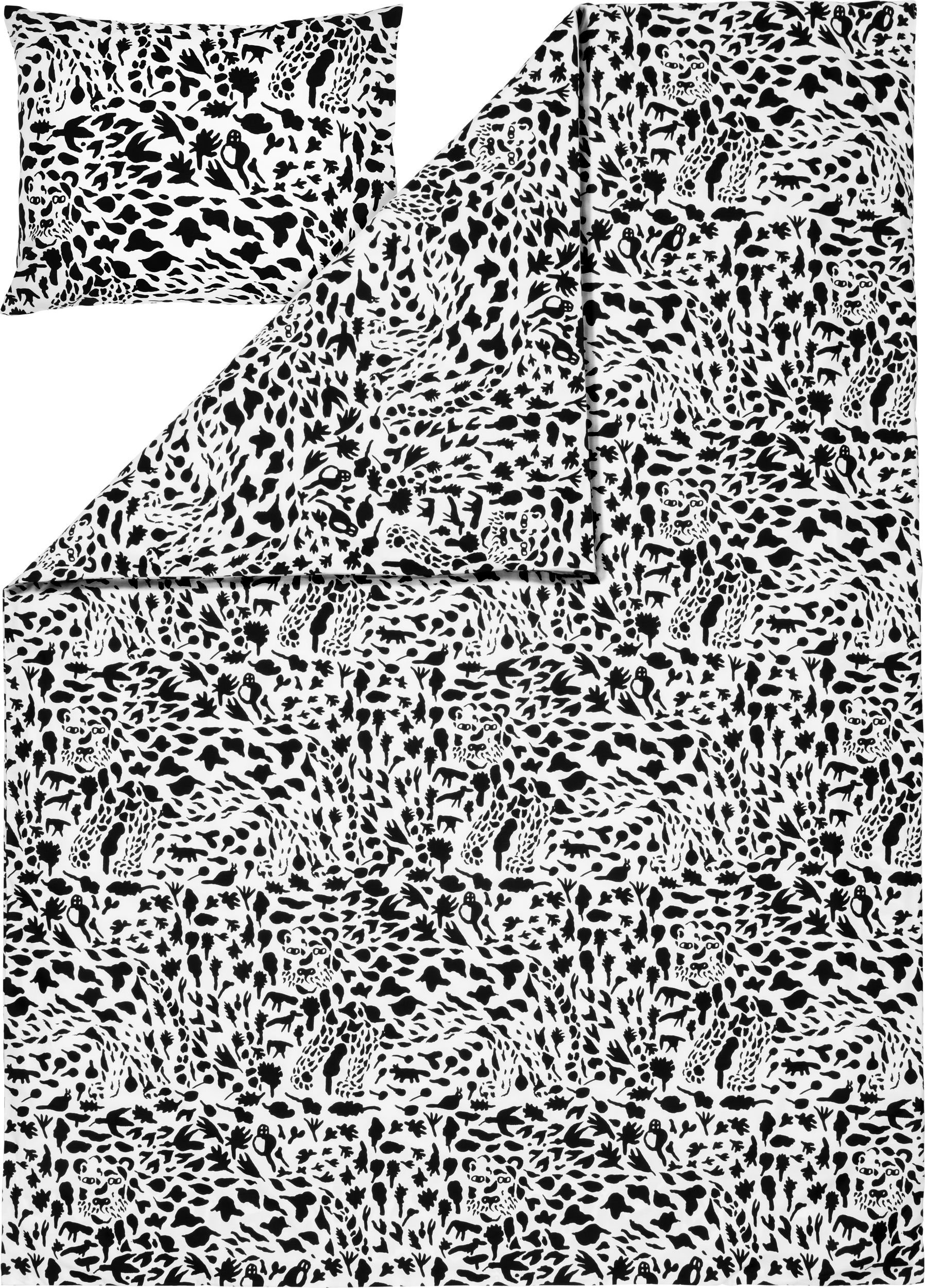 Pościel Oiva Toikka Cheetah 150 x 210 cm czarno-biała