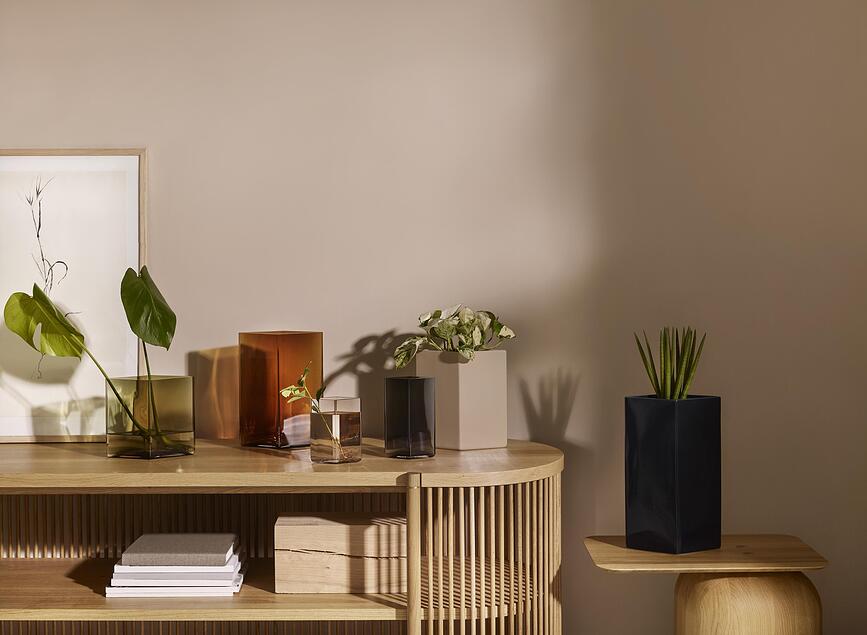 Ruutu Βάζο, 14 εκ., μπεζ