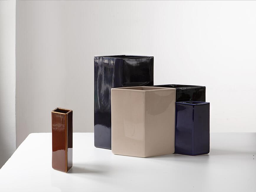 Ruutu Βάζο, 18 εκ., καφέ