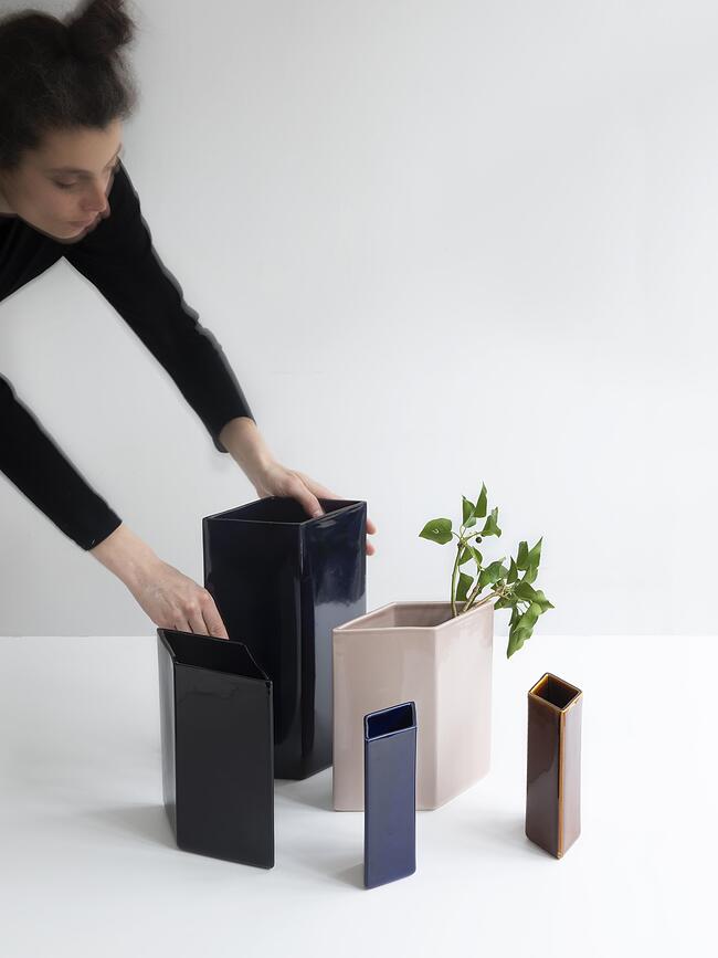 Ruutu Βάζο, 18 εκ., καφέ