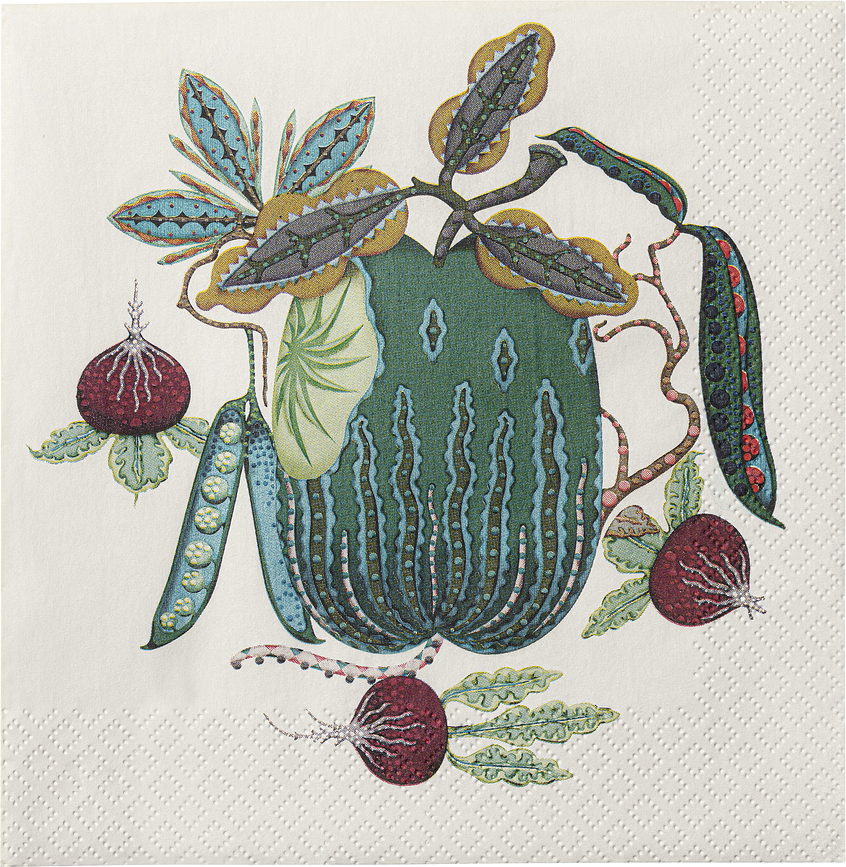 Serviettes en papier Taika Sato 33 x 33 cm, vertes