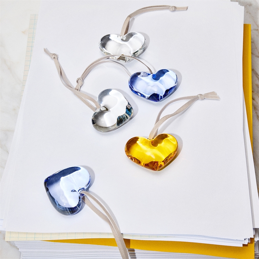 Suspensions décoratives Iittala cœurs bleu clair, lot de 3