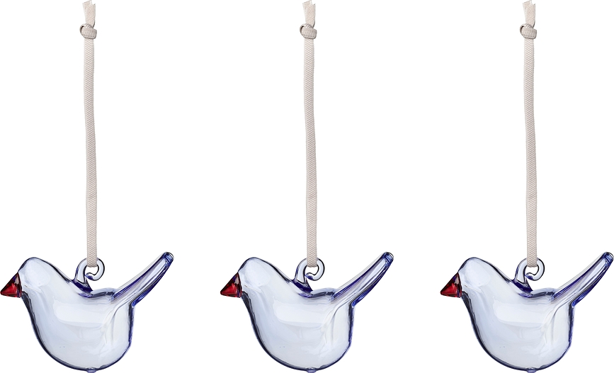 Suspensions décoratives Iittala oiseaux, bleu clair, lot de 3