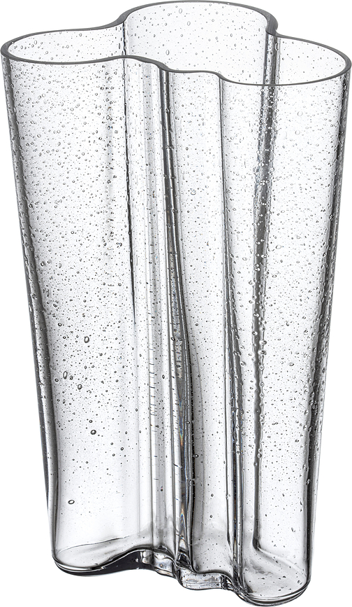 Vase Aalto en verre à bulles transparent