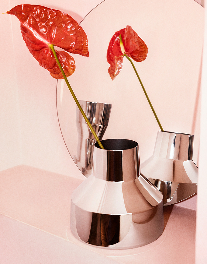 Vase Solare 20 x 22 cm, en acier