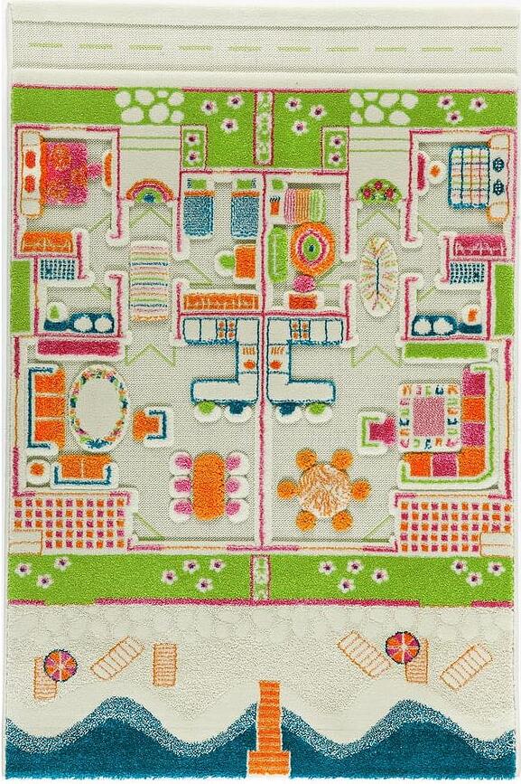 Alfombra de juegos IVI, diseño casa de muñecas gemela, 100 x 150 cm